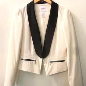 Candie’s Women White Tux Blazer